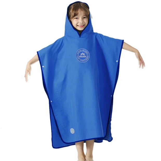 Kinderen Hooded Bad-Strand Poncho- Handdoek - Sneldrogend - Badjas Zwemhanddoek voor Kind