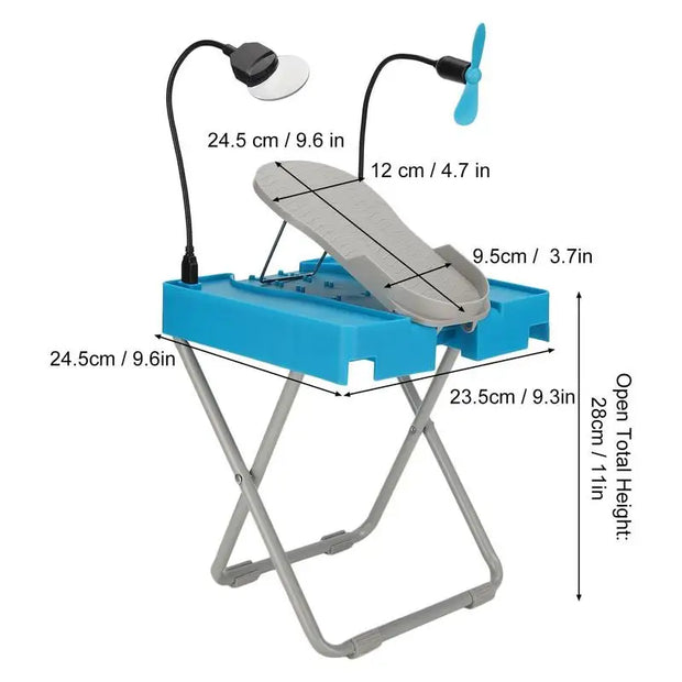 Pedicure Foot Rest Adjustable Beauty Footrest Pedicure Chair Pedicure Helper with LED Mirror and Drying Fan Home Pedicures Tool