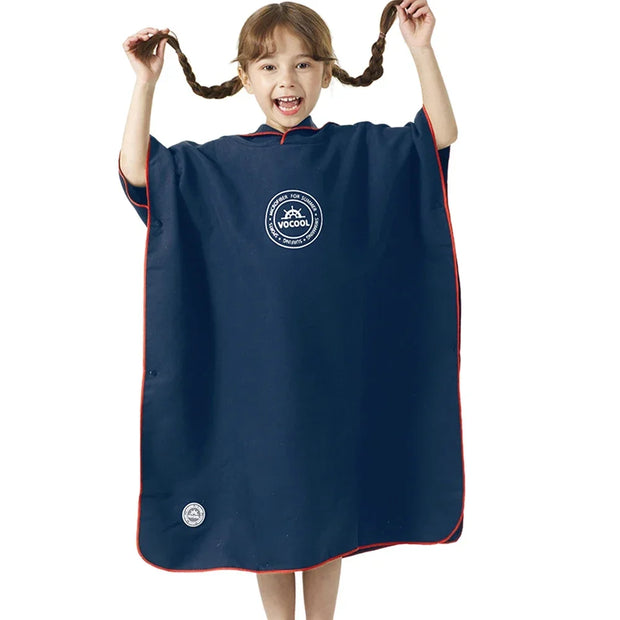 Kinderen Hooded Bad-Strand Poncho- Handdoek - Sneldrogend - Badjas Zwemhanddoek voor Kind